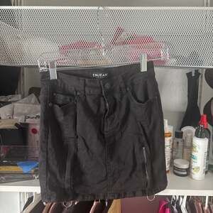 ENJEAN Denim Co. Black Mini Skirt with Raw Hem